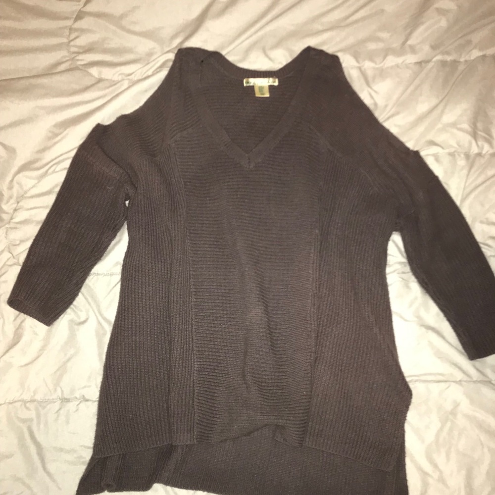Cold shoulder loose sweater